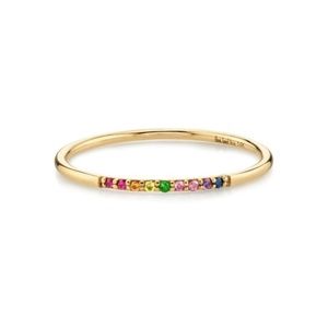 Rainbow pave ring by The Last Line